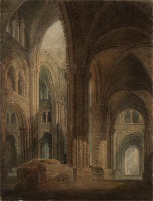 J M W TURNER | The interior of Durham Cathedral, looking east along the south aisle