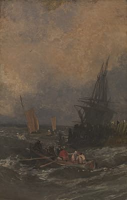 J M W TURNER | Shipping by a breakwater