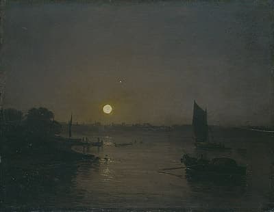 J M W TURNER | Moonlight, a study at Millbank