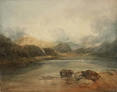 J M W TURNER | Derwentwater, with the falls of Lodore and Borrowdale from the headland beyond Calfclose Bay