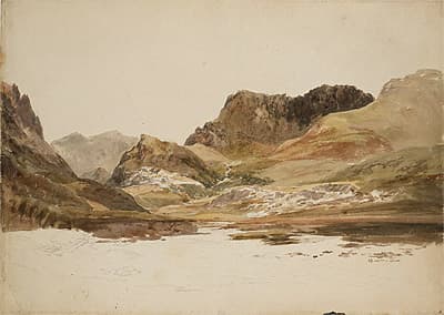 J M W TURNER | Y Garn with Snowdon in the distance, from above Llyn Nantlle