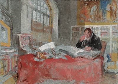 J M W TURNER | A man seated at a table in the Old Library