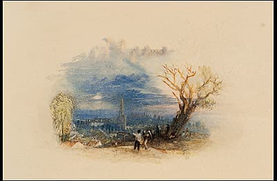 J M W TURNER | A village. Evening