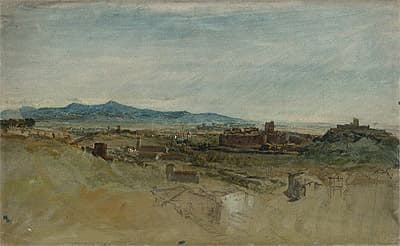 J M W TURNER | View of the Baths of Caracalla, from the Palatine Hill,  Rome