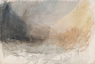 J M W TURNER | Compositional, colour and underpainting study for 'Longships Lighthouse, Land's End’