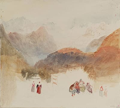 J M W TURNER | Mont Blanc and Le Chetif looking over Pre St Didier in  the Val d'Aosta