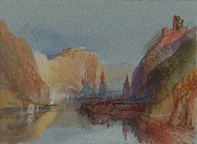 J M W TURNER | Dinant, Bouvignes and Crèvecoeur: Sunset