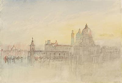 J M W TURNER | The Punta della Dogana and Santa Maria della Salute at twilight, from the Hotel Europa