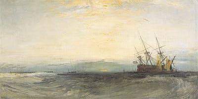 J M W TURNER | A ship aground, Yarmouth; sample study