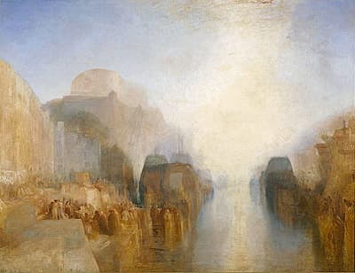 J M W TURNER | The harbour of Brest: The quayside and château