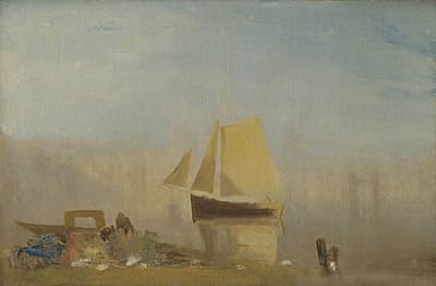 J M W TURNER | A sail boat at Rouen